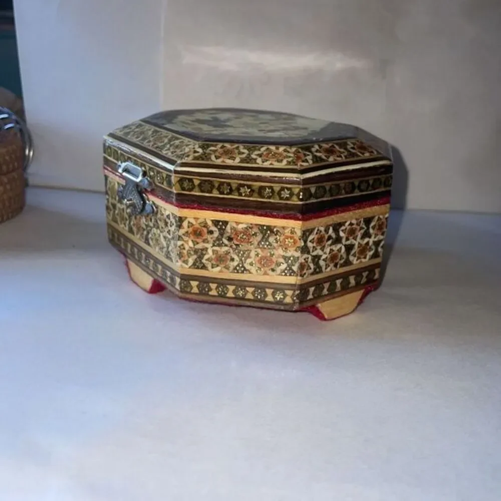 Persian Khatam Marquetry Wooden‎ Trinket Box